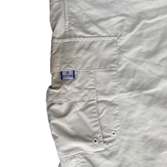 Columbia Cargo Shorts PFG Bahama 8" Inseam High RIse Omni-Shade Beige Mens XL - Picture 3 of 10